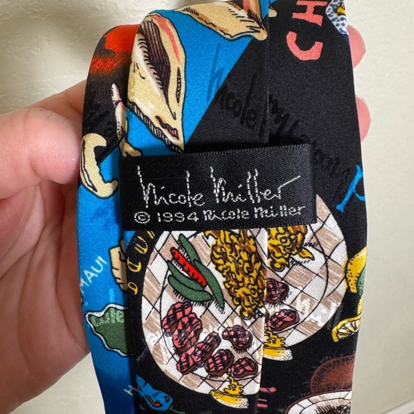 Nicole Miller Men's Florida 1994 Tie 100% Silk Hand Sewn Scuba Shells - Picture 6 of 8